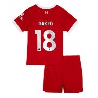 Dječji Nogometni Dres Liverpool Cody Gakpo #18 Domaci 2023-24 Kratak Rukav (+ Kratke hlače)